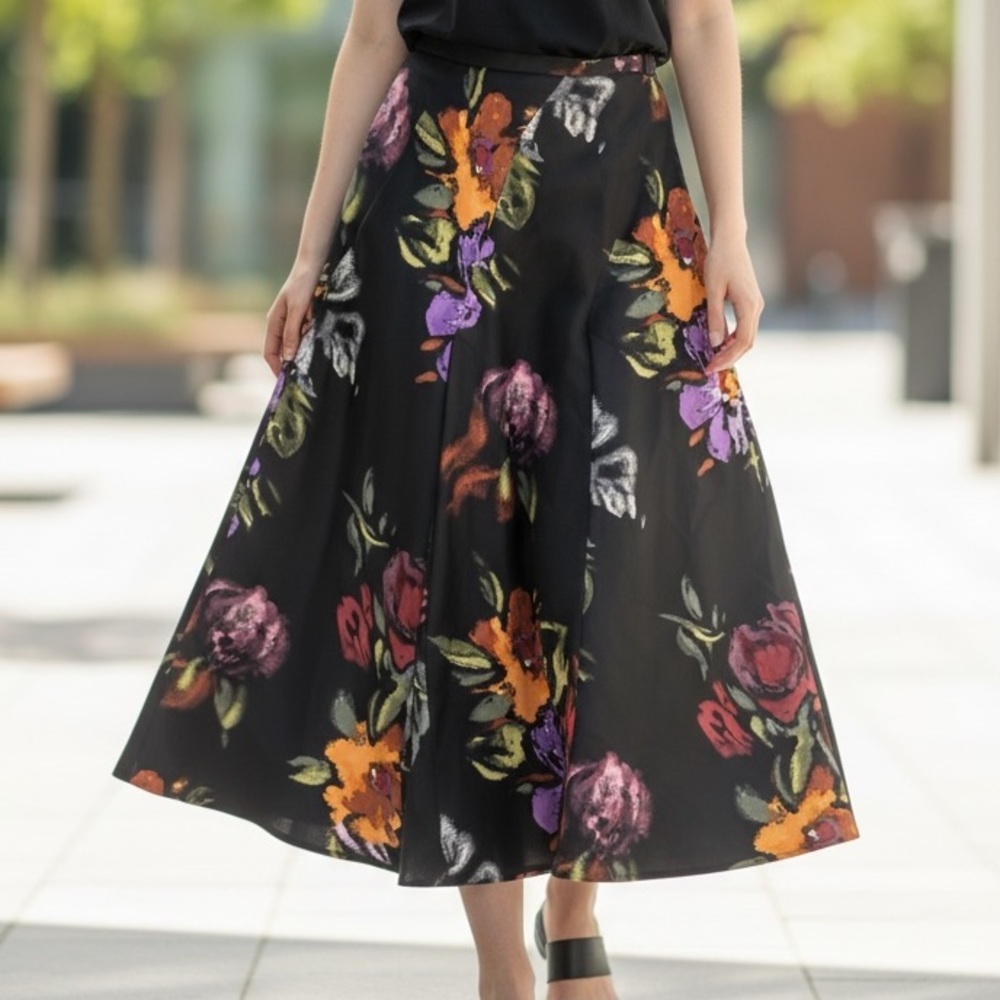 Donna Ricco Vibrant Floral Maxi Skirt - Picture 1 of 8